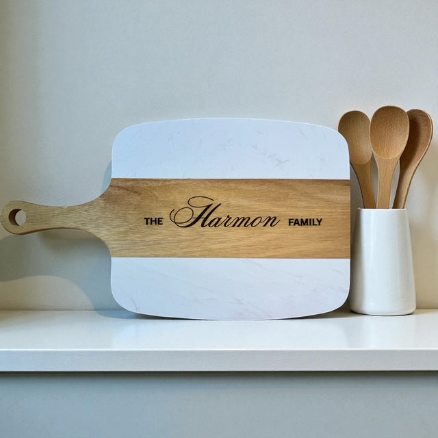 Custom Marble and Acacia board