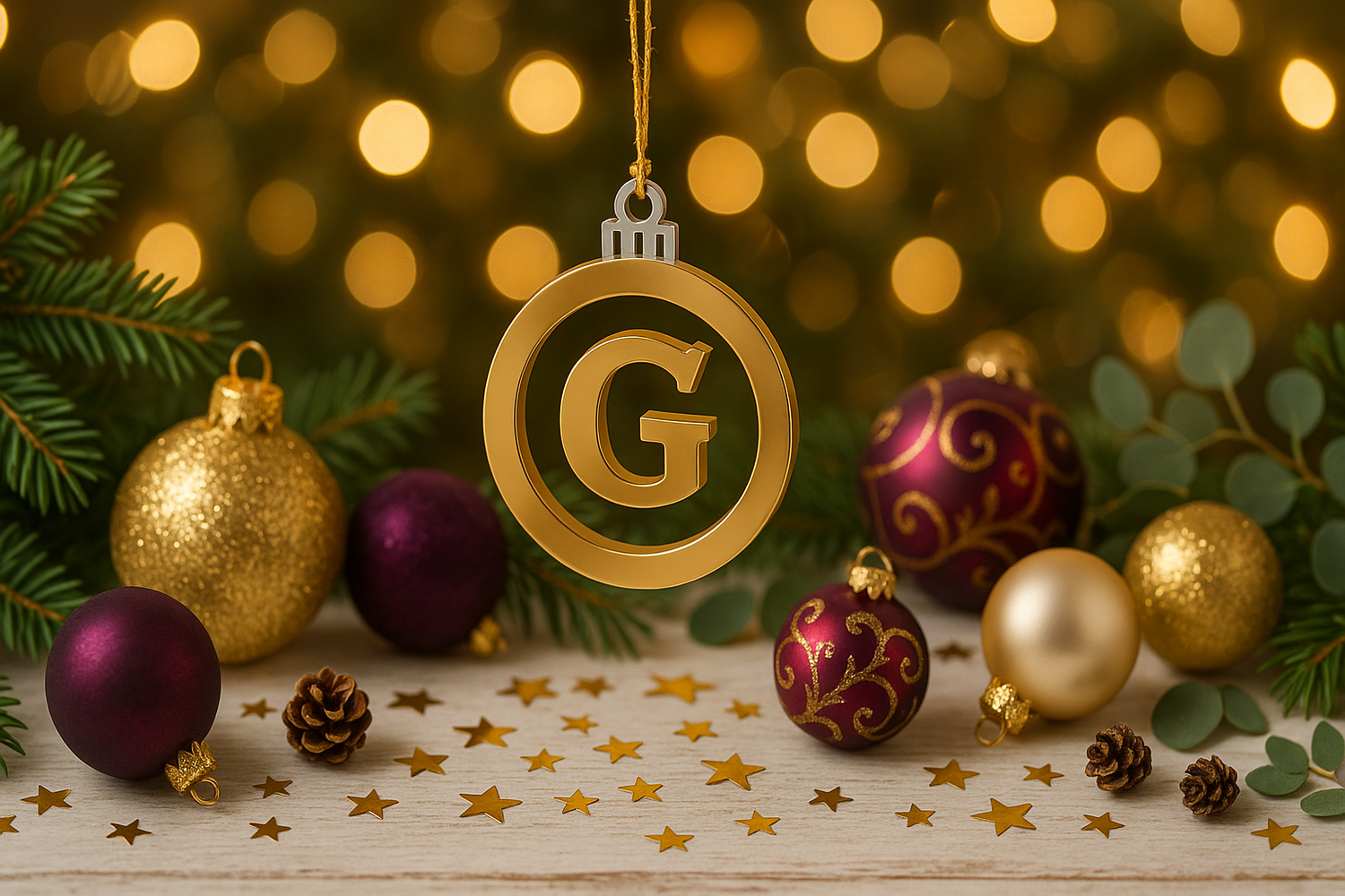 Acrylic gold ornament