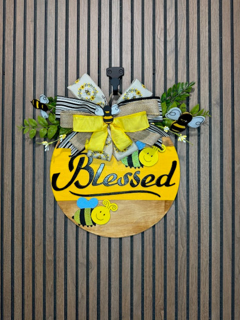 3D Bee Blessed Door Hanger